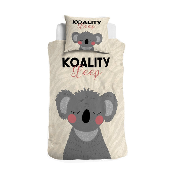 100% Cotton Duvet Cover Set Koality Sleep | Sand | Single - 135cm (W) x 200cm (L) - The Bedding & Blankets Store