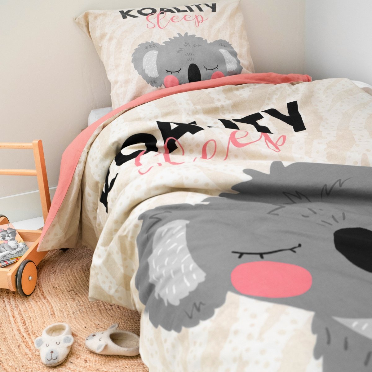100% Cotton Duvet Cover Set Koality Sleep | Sand | Single - 135cm (W) x 200cm (L) - The Bedding & Blankets Store