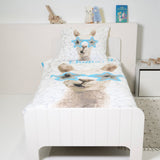 100% Cotton Duvet Cover Set No Drama Llama | White | Single - 135cm (W) x 200cm (L) - The Bedding & Blankets Store