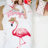 100% Cotton Duvet Cover Set You are Flamazing | Pink | Single - 135cm (W) x 200cm (L) - The Bedding & Blankets Store
