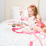 100% Cotton Duvet Cover Set You are Flamazing | Pink | Single - 135cm (W) x 200cm (L) - The Bedding & Blankets Store
