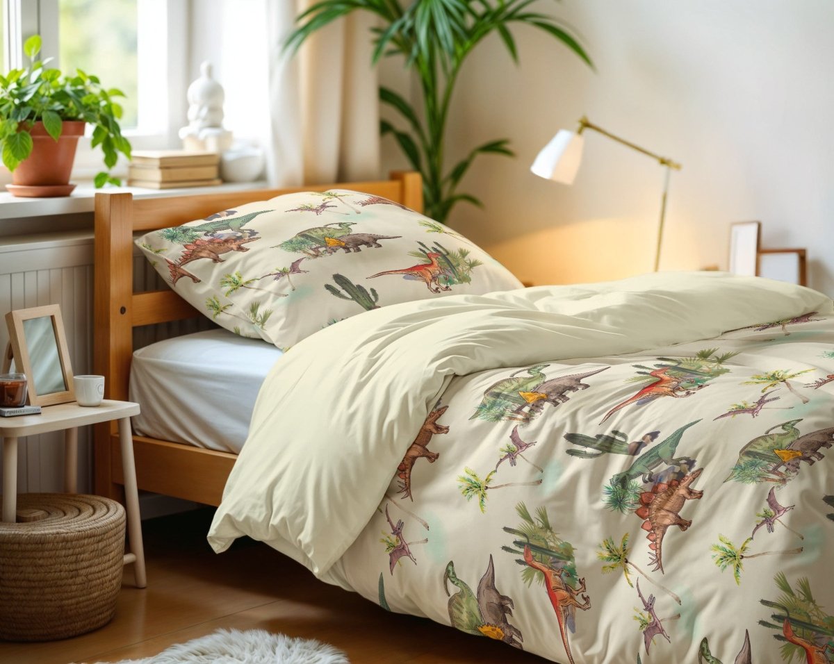 100% Microfibre Duvet Cover Set Bamdino | Green | Single Long - 140cm (W) x 200/220cm (L) - The Bedding & Blankets Store