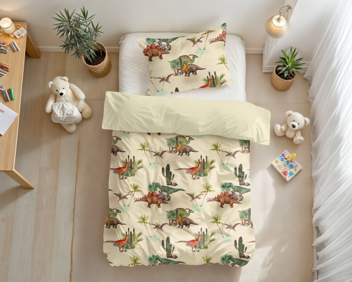 100% Microfibre Duvet Cover Set Bamdino | Green | Single Long - 140cm (W) x 200/220cm (L) - The Bedding & Blankets Store