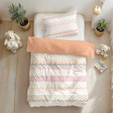 Microfibre Duvet Cover Set Elaya | Pink | Single Long - 140cm (W) x 200/220cm (L) - The Bedding & Blankets Store