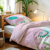Microfibre Duvet Cover Set Hola Lama | Pink | Single Long - 140cm (W) x 200/220cm (L) - The Bedding & Blankets Store