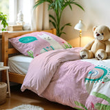 Microfibre Duvet Cover Set Hola Lama | Pink | Single Long - 140cm (W) x 200/220cm (L) - The Bedding & Blankets Store
