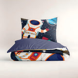 Microfibre Duvet Cover Set Space Man 2 | Blue | Single Long - 140cm (W) x 200/220cm (L) - The Bedding & Blankets Store