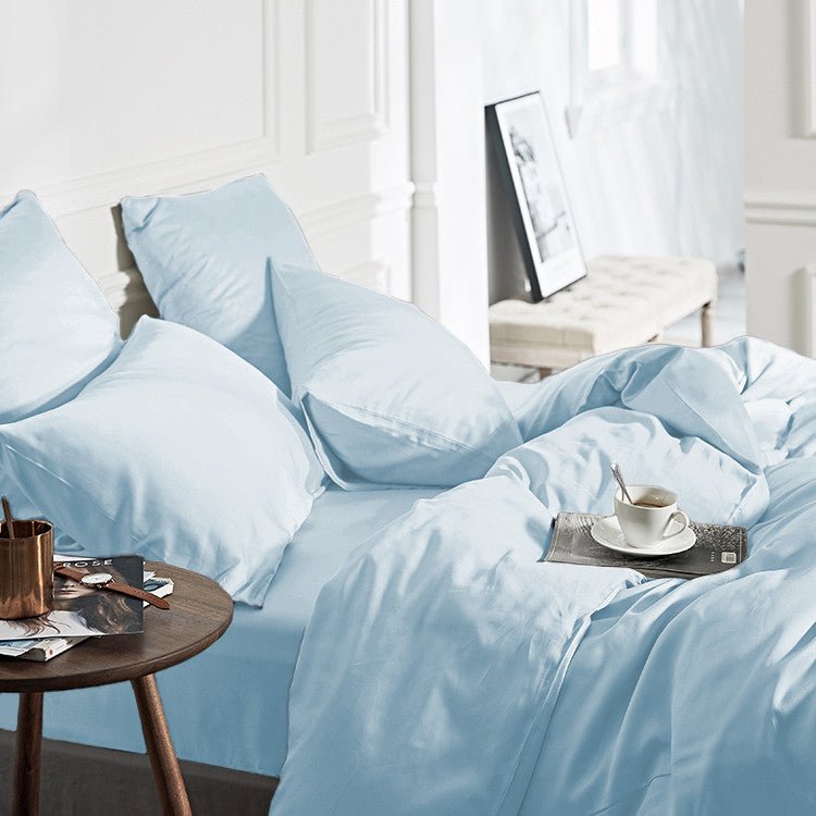 100% Bamboo Duvet Cover Set | Blue | Single Long - 140cm (W) x 200/220cm (L) - The Bedding & Blankets Store