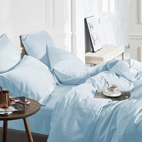 100% Bamboo Duvet Cover Set | Blue | Single Long - 140cm (W) x 200/220cm (L) - The Bedding & Blankets Store