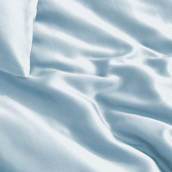 100% Bamboo Duvet Cover Set | Blue | Single Long - 140cm (W) x 200/220cm (L) - The Bedding & Blankets Store
