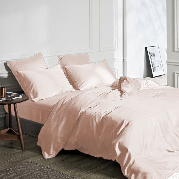 100% Bamboo Duvet Cover Set | Blush Pink | Single Long - 140cm (W) x 200/220cm (L) - The Bedding & Blankets Store