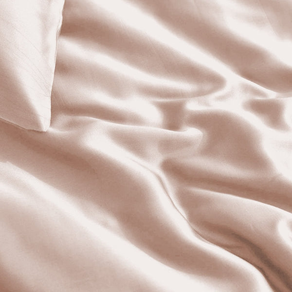 100% Bamboo Duvet Cover Set | Blush Pink | Single Long - 140cm (W) x 200/220cm (L) - The Bedding & Blankets Store
