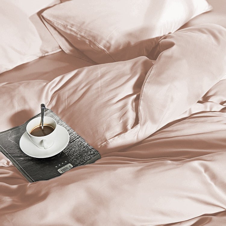 100% Bamboo Duvet Cover Set | Blush Pink | Single Long - 140cm (W) x 200/220cm (L) - The Bedding & Blankets Store