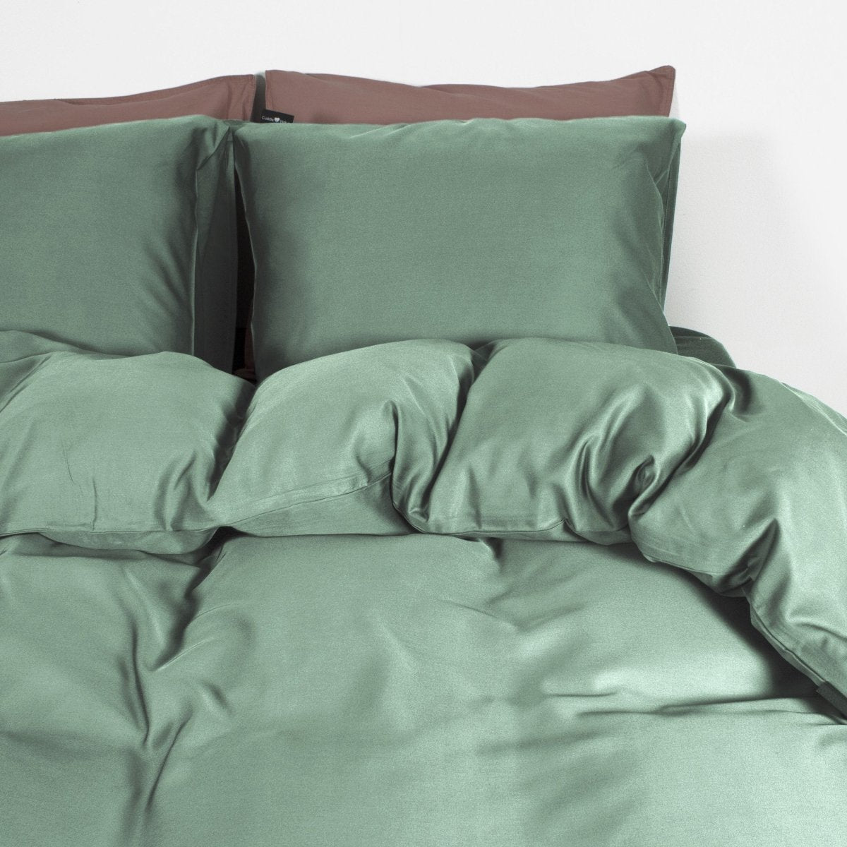 100% Bamboo Duvet Cover Set | Green | Single Long - 140cm (W) x 200/220cm (L) - The Bedding & Blankets Store