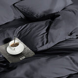 100% Bamboo Duvet Cover Set | Grey Anthracite | Single Long - 140cm (W) x 200/220cm (L) - The Bedding & Blankets Store