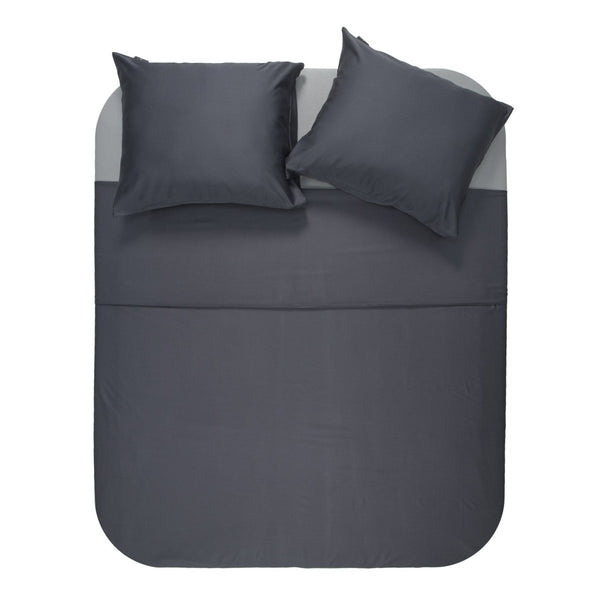 100% Bamboo Duvet Cover Set | Grey Anthracite | Single Long - 140cm (W) x 200/220cm (L) - The Bedding & Blankets Store
