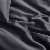 100% Bamboo Duvet Cover Set | Grey Anthracite | Single Long - 140cm (W) x 200/220cm (L) - The Bedding & Blankets Store