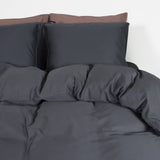 100% Bamboo Duvet Cover Set | Grey Anthracite | Single Long - 140cm (W) x 200/220cm (L) - The Bedding & Blankets Store