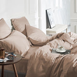 100% Bamboo Duvet Cover Set | Taupe | Single Long - 140cm (W) x 200/220cm (L) - The Bedding & Blankets Store