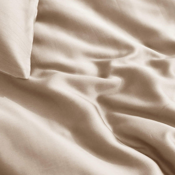 100% Bamboo Duvet Cover Set | Taupe | Single Long - 140cm (W) x 200/220cm (L) - The Bedding & Blankets Store