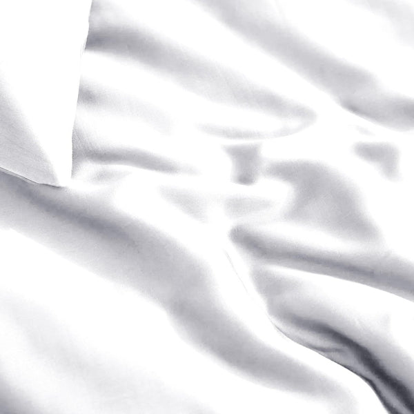 100% Bamboo Duvet Cover Set | White | Single Long - 140cm (W) x 200/220cm (L) - The Bedding & Blankets Store