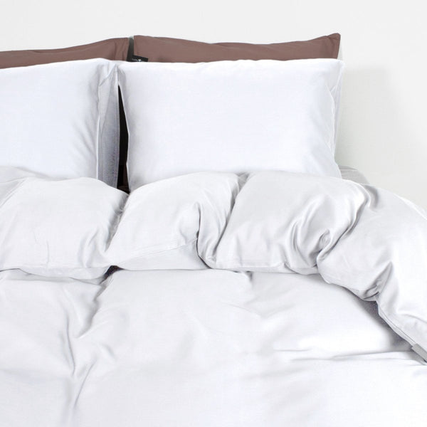 100% Bamboo Duvet Cover Set | White | Single Long - 140cm (W) x 200/220cm (L) - The Bedding & Blankets Store
