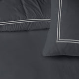 100% Cotton Percale Duvet Cover Set Brata | Black/Grey | Super King - 260cm (W) x 200/260cm (L) - The Bedding & Blankets Store
