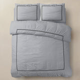 100% Cotton Percale Duvet Cover Set Brata | Grey/Anthracite | King XL - 240cm (W) x 200/260cm (L) - The Bedding & Blankets Store