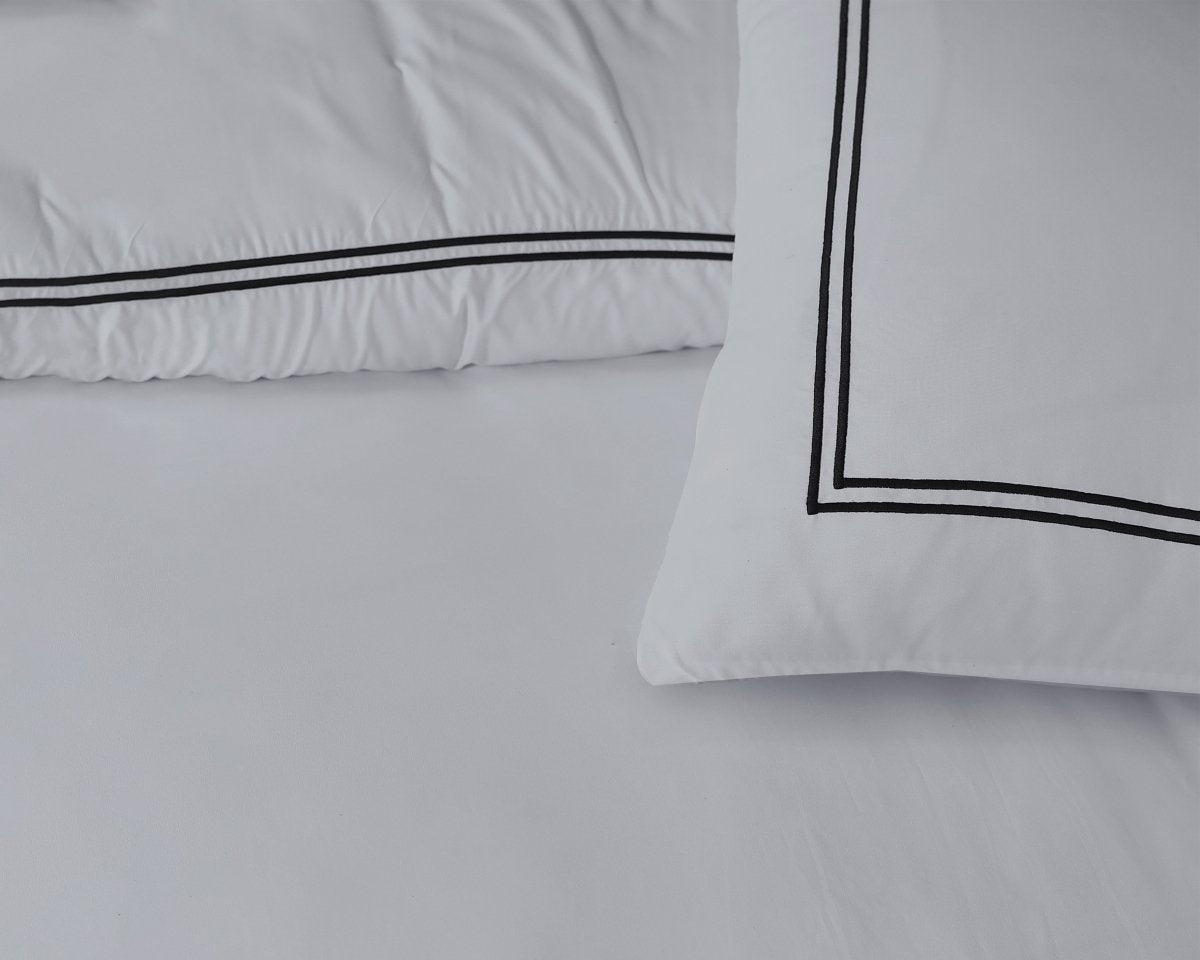 100% Cotton Percale Duvet Cover Set Brata | Grey/Anthracite | King XL - 240cm (W) x 200/260cm (L) - The Bedding & Blankets Store