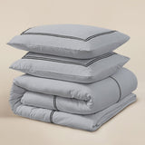 100% Cotton Percale Duvet Cover Set Brata | Grey/Anthracite | King XL - 240cm (W) x 200/260cm (L) - The Bedding & Blankets Store