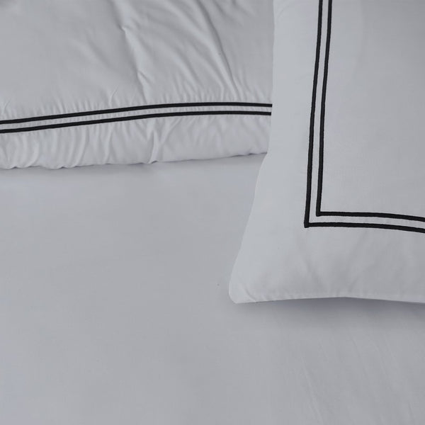 100% Cotton Percale Duvet Cover Set Brata | Grey/Anthracite | King XL - 240cm (W) x 200/260cm (L) - The Bedding & Blankets Store