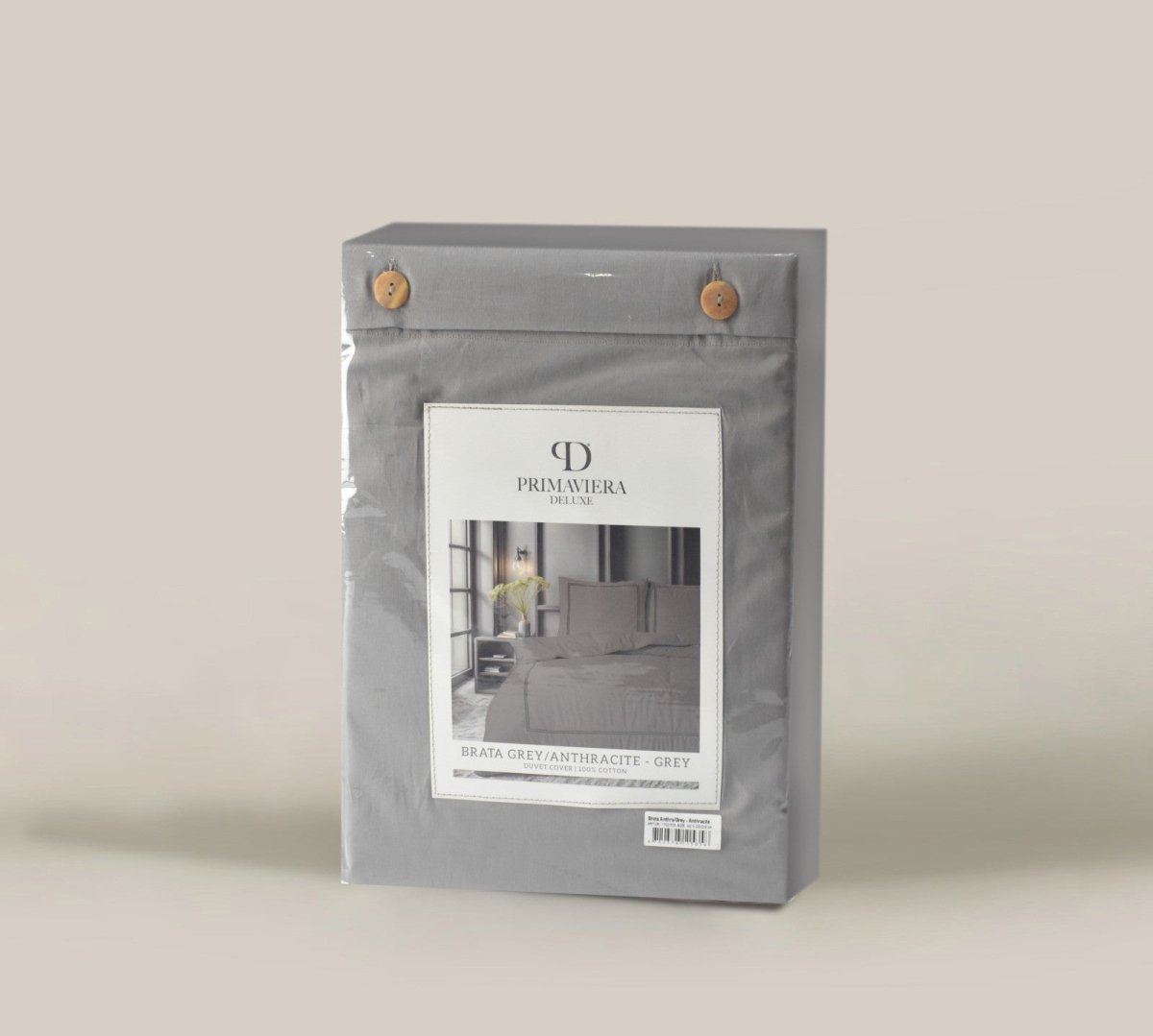 100% Cotton Percale Duvet Cover Set Brata | Grey/Anthracite | King XL - 240cm (W) x 200/260cm (L) - The Bedding & Blankets Store