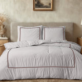 100% Cotton Percale Duvet Cover Set Brata | Taupe/Bronze | Super King - 260cm (W) x 200/260cm (L) - The Bedding & Blankets Store