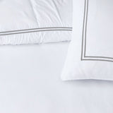 100% Cotton Percale Duvet Cover Set Brata | White | King XL - 240cm (W) x 200/260cm (L) - The Bedding & Blankets Store
