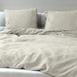 100% Cotton Percale Duvet Cover Set Waffle | Beige | Single XL - 140cm (W) x 200/260cm (L) - The Bedding & Blankets Store