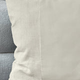 100% Cotton Percale Duvet Cover Set Waffle | Beige | Single XL - 140cm (W) x 200/260cm (L) - The Bedding & Blankets Store