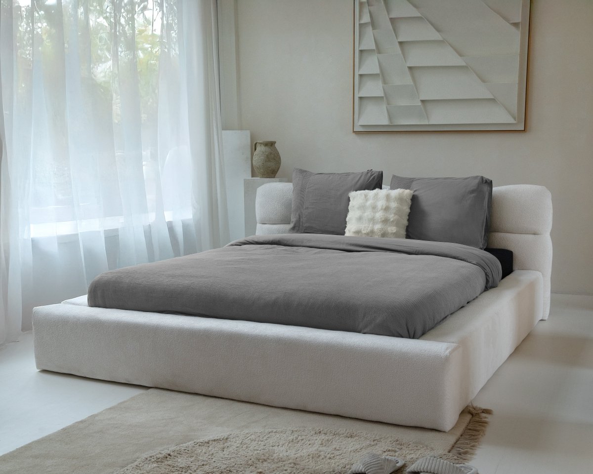 100% Cotton Percale Duvet Cover Set Waffle | Grey | Single XL - 140cm (W) x 200/260cm (L) - The Bedding & Blankets Store