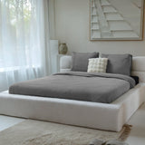 100% Cotton Percale Duvet Cover Set Waffle | Grey | Single XL - 140cm (W) x 200/260cm (L) - The Bedding & Blankets Store