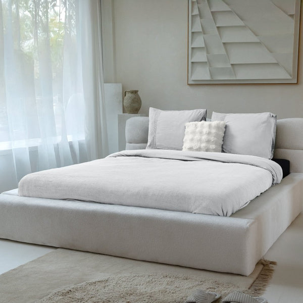 100% Cotton Percale Duvet Cover Set Waffle | White | Single XL - 140cm (W) x 200/260cm (L) - The Bedding & Blankets Store