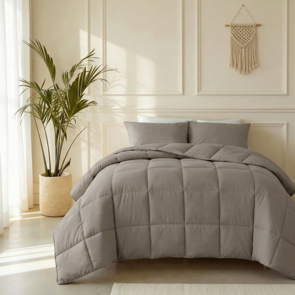 100% Cotton Percale Pillowcase Pair | Taupe/Brown | 60cm x 70cm - The Bedding & Blankets Store