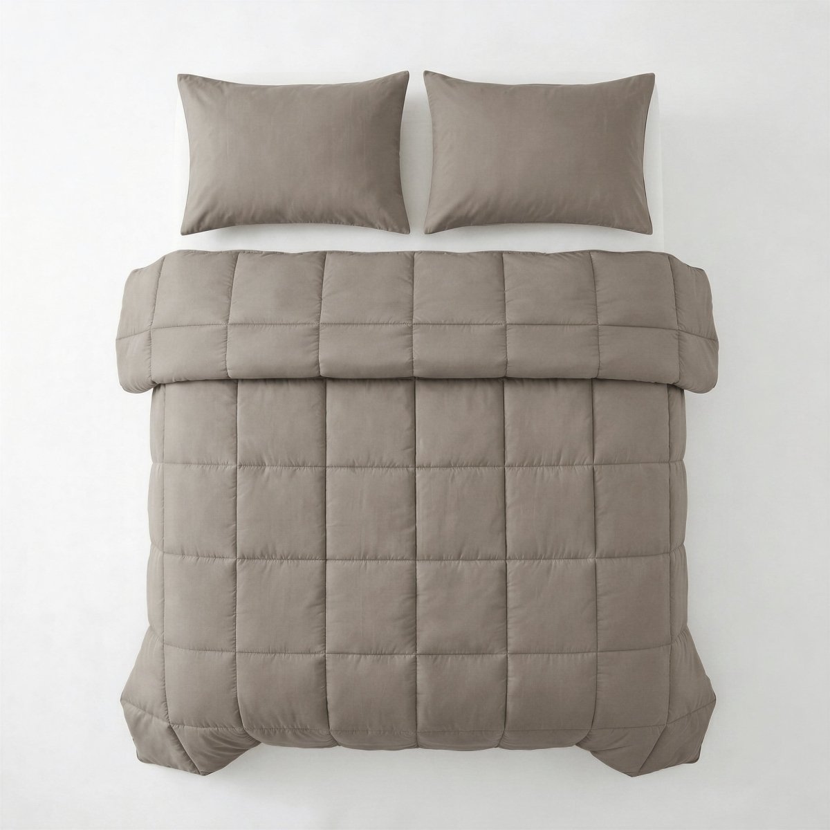 100% Cotton Percale Pillowcase Pair | Taupe/Brown | 60cm x 70cm - The Bedding & Blankets Store