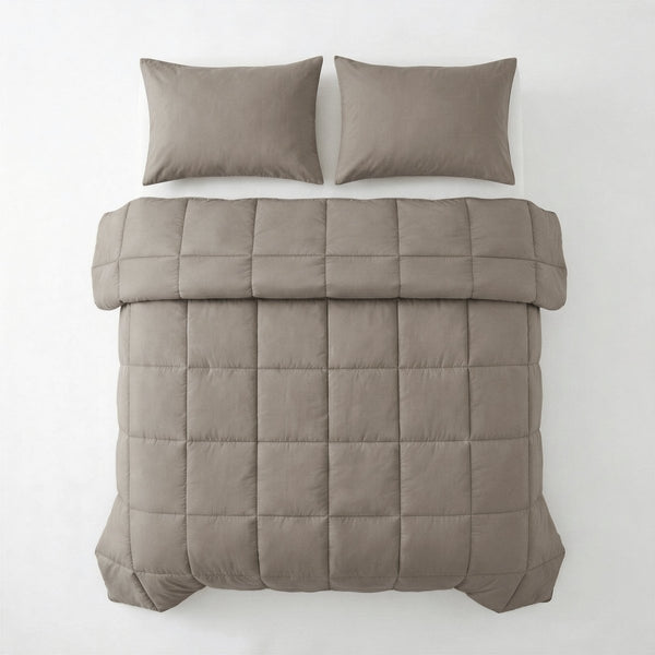 100% Cotton Percale Pillowcase Pair | Taupe/Brown | 60cm x 70cm - The Bedding & Blankets Store