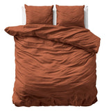 100% Cotton Sateen Duvet Cover Set Solid Satin | Brown | Double XL - 200cm (W) x 200/260cm (L) - The Bedding & Blankets Store
