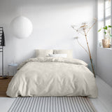 100% Cotton Sateen Duvet Cover Set Solid Satin | Cream | Single - 135cm (W) x 200cm (L) - The Bedding & Blankets Store