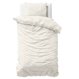 100% Cotton Sateen Duvet Cover Set Solid Satin | Cream | Single - 135cm (W) x 200cm (L) - The Bedding & Blankets Store
