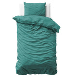 100% Cotton Sateen Duvet Cover Set Solid Satin | Dark Green | Single - 135cm (W) x 200cm (L) - The Bedding & Blankets Store