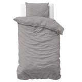 100% Cotton Sateen Duvet Cover Set Solid Satin | Grey | Single - 135cm (W) x 200cm (L) - The Bedding & Blankets Store