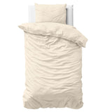 100% Cotton Sateen Duvet Cover Set Solid Satin | Sand | Single - 135cm (W) x 200cm (L) - The Bedding & Blankets Store