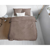 100% Cotton Sateen Duvet Cover Set Solid Satin | Taupe | Single - 135cm (W) x 200cm (L) - The Bedding & Blankets Store
