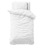 100% Cotton Sateen Duvet Cover Set Solid Satin | White | Single - 135cm (W) x 200cm (L) - The Bedding & Blankets Store